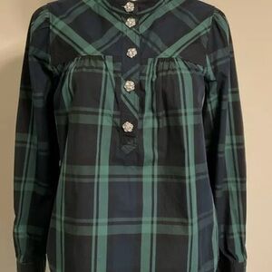 J Crew Plaid Black Watch Bouse